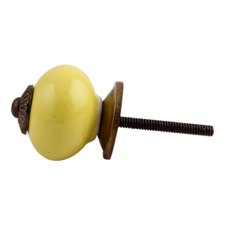 Solid Yellow Antique Fitting Ceramic Dresser Knob
